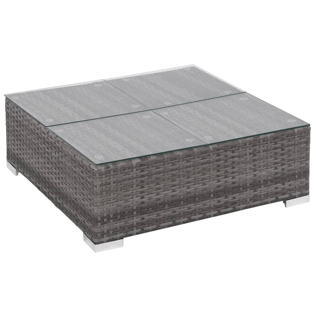Set Divani da Giardino 6 pz con Cuscini in Polyrattan Grigio | homemem39