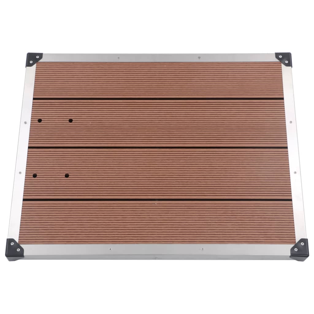 Piatto Doccia da Esterni in Acciaio Inox WPC 80x62 cm Marrone | homemem39