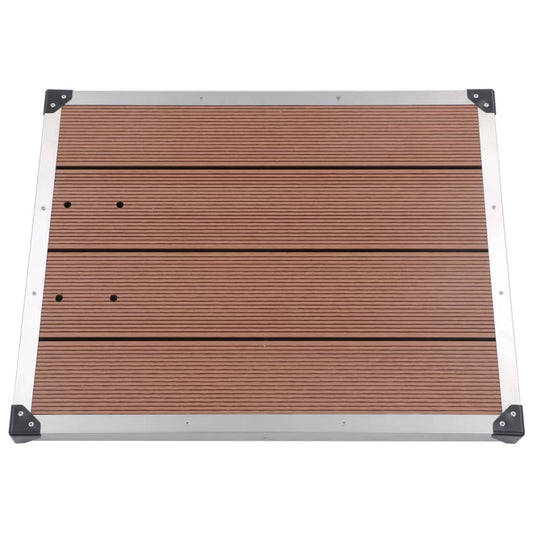 Piatto Doccia da Esterni in Acciaio Inox WPC 80x62 cm Marrone | homemem39