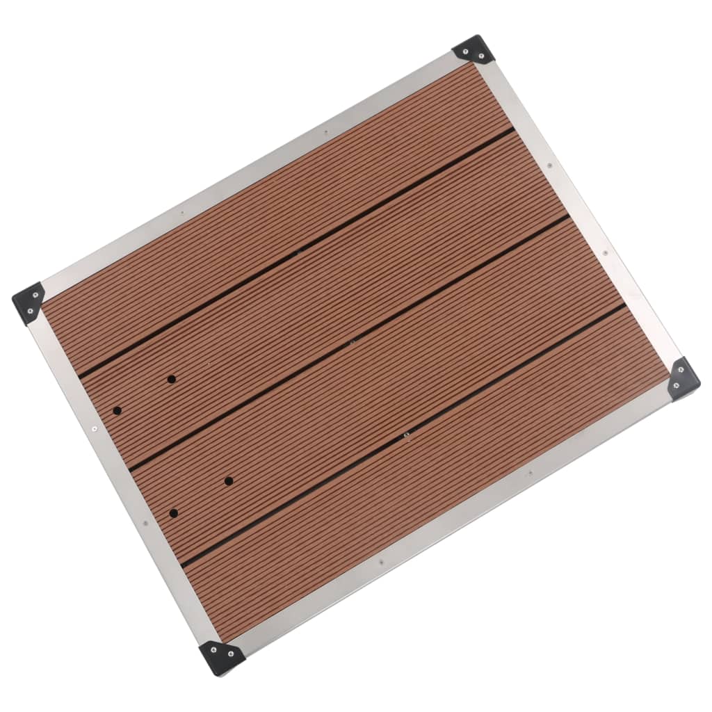 Piatto Doccia da Esterni in Acciaio Inox WPC 80x62 cm Marrone | homemem39