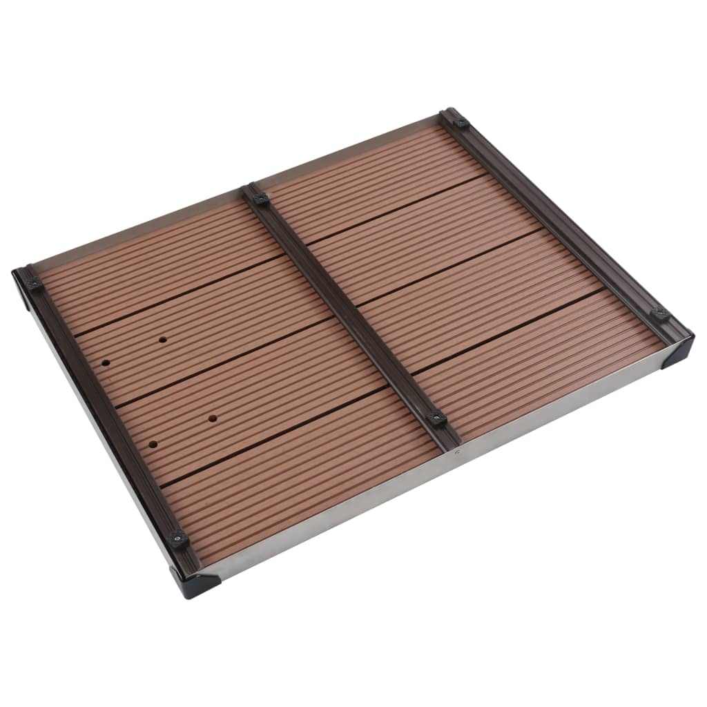 Piatto Doccia da Esterni in Acciaio Inox WPC 80x62 cm Marrone | homemem39