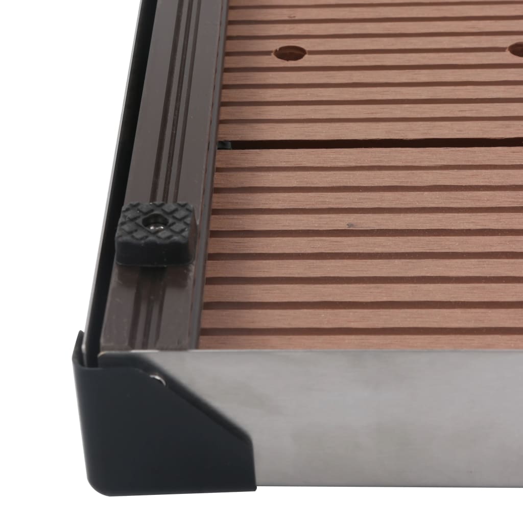 Piatto Doccia da Esterni in Acciaio Inox WPC 80x62 cm Marrone | homemem39