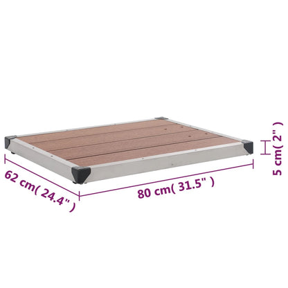 Piatto Doccia da Esterni in Acciaio Inox WPC 80x62 cm Marrone | homemem39