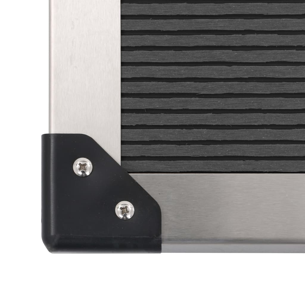 Piatto Doccia da Esterni in WPC e Acciaio Inox 80x62 cm Grigio | homemem39