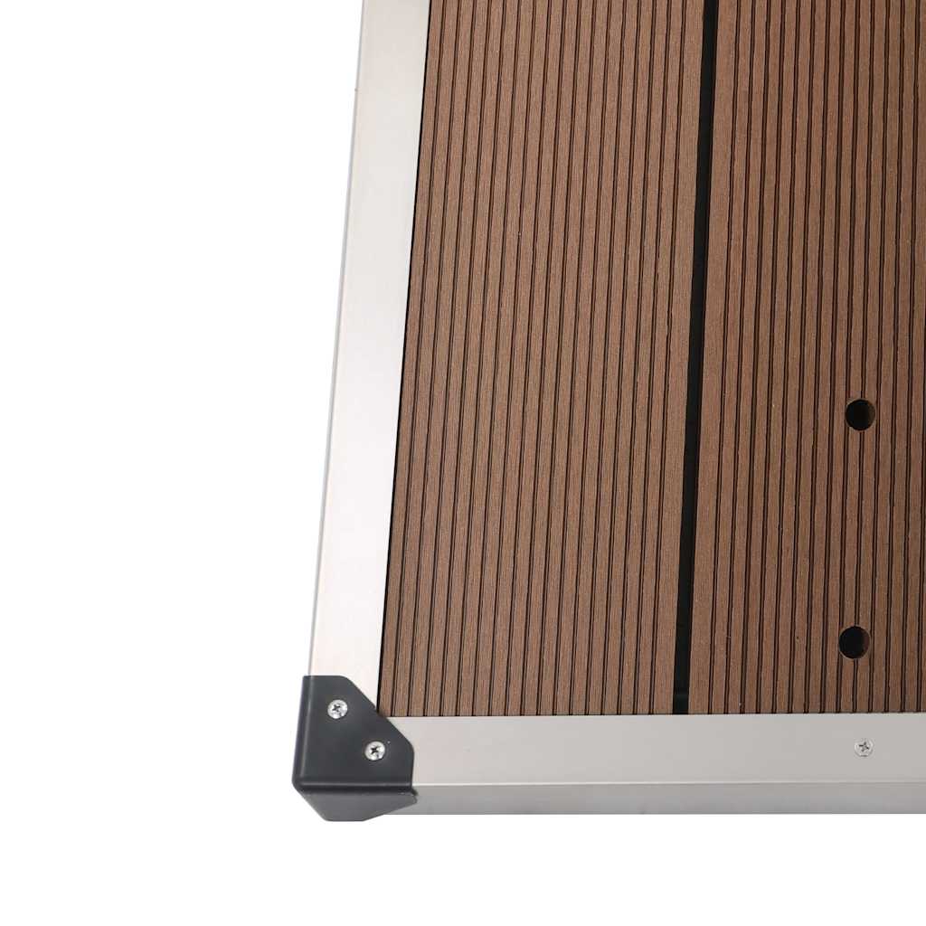 Piatto Doccia da Esterni in Acciaio Inox WPC 110x62 cm Marrone | homemem39