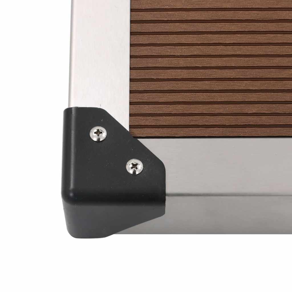 Piatto Doccia da Esterni in Acciaio Inox WPC 110x62 cm Marrone | homemem39