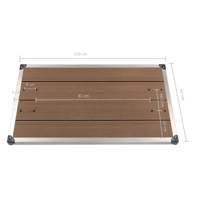 Piatto Doccia da Esterni in Acciaio Inox WPC 110x62 cm Marrone | homemem39