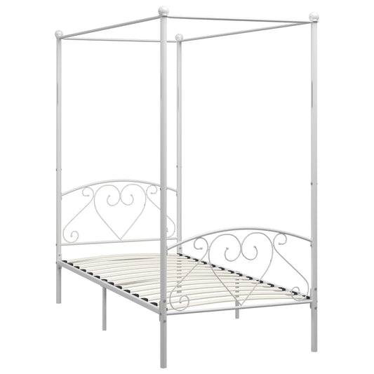 Giroletto Baldacchino senza Materasso Bianco Metallo 90x200 cm | homemem39