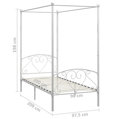 Giroletto Baldacchino senza Materasso Bianco Metallo 90x200 cm | homemem39