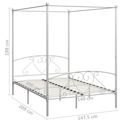 Giroletto Baldacchino senza Materasso Bianco 140x200 cm Metallo | homemem39