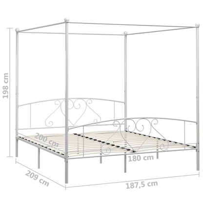 Giroletto Baldacchino senza Materasso Bianco 180x200 cm Metallo | homemem39