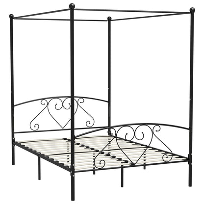 Giroletto Baldacchino senza Materasso Nero 140x200 cm Metallo | homemem39