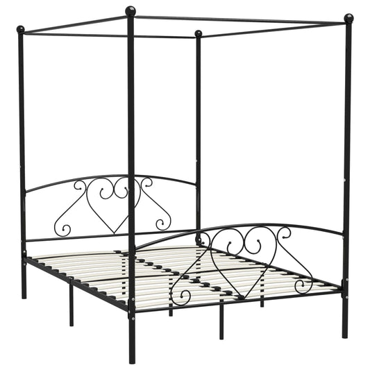 Giroletto Baldacchino senza Materasso Nero 140x200 cm Metallo | homemem39