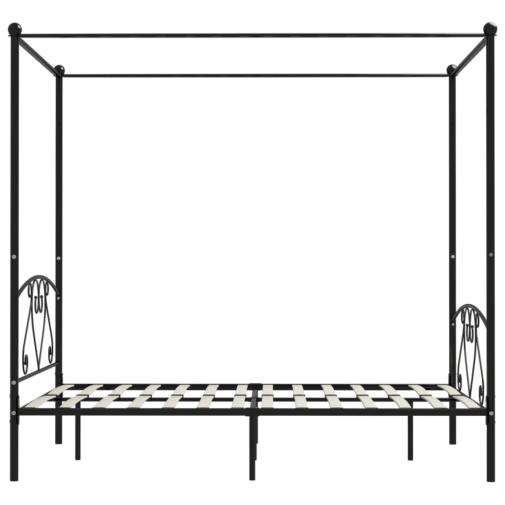 Giroletto Baldacchino senza Materasso Nero 140x200 cm Metallo | homemem39