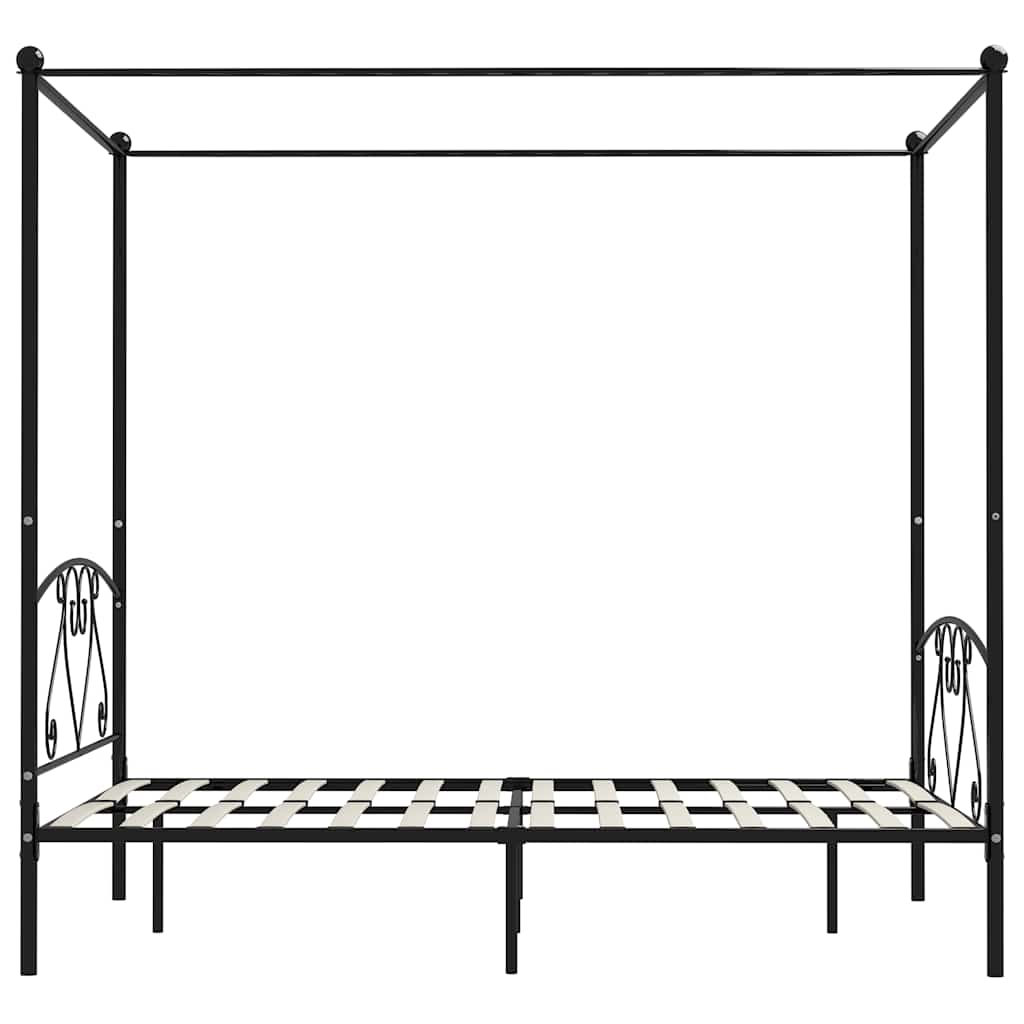 Giroletto Baldacchino senza Materasso Nero 140x200 cm Metallo