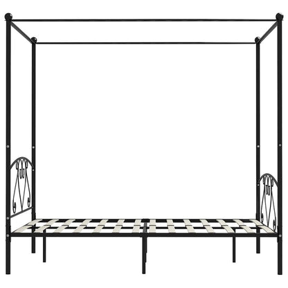 Giroletto Baldacchino senza Materasso Nero 140x200 cm Metallo
