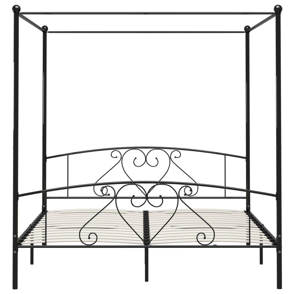Giroletto Baldacchino senza Materasso Nero 180x200 cm Metallo | homemem39