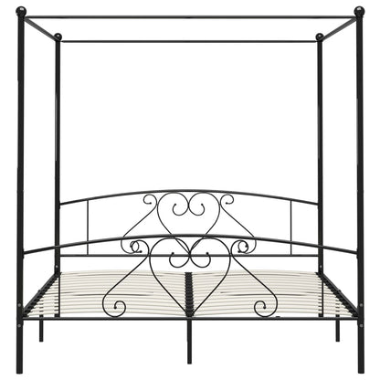 Giroletto Baldacchino senza Materasso Nero 180x200 cm Metallo | homemem39