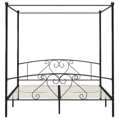 Giroletto Baldacchino senza Materasso Nero 200x200 cm Metallo | homemem39