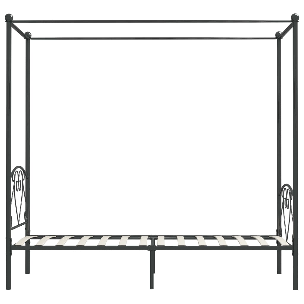 Giroletto Baldacchino senza Materasso Grigio 120x200 cm Metallo