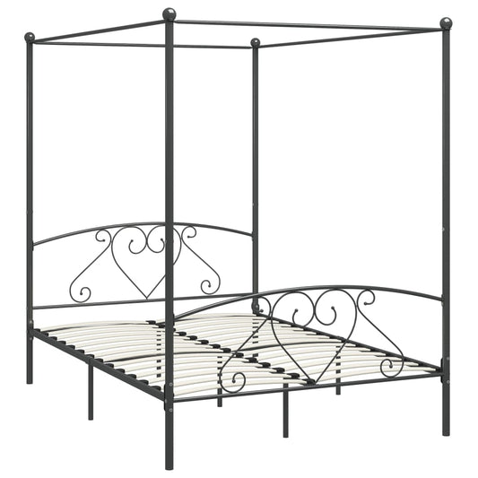 Giroletto Baldacchino senza Materasso Grigio 140x200 cm Metallo | homemem39