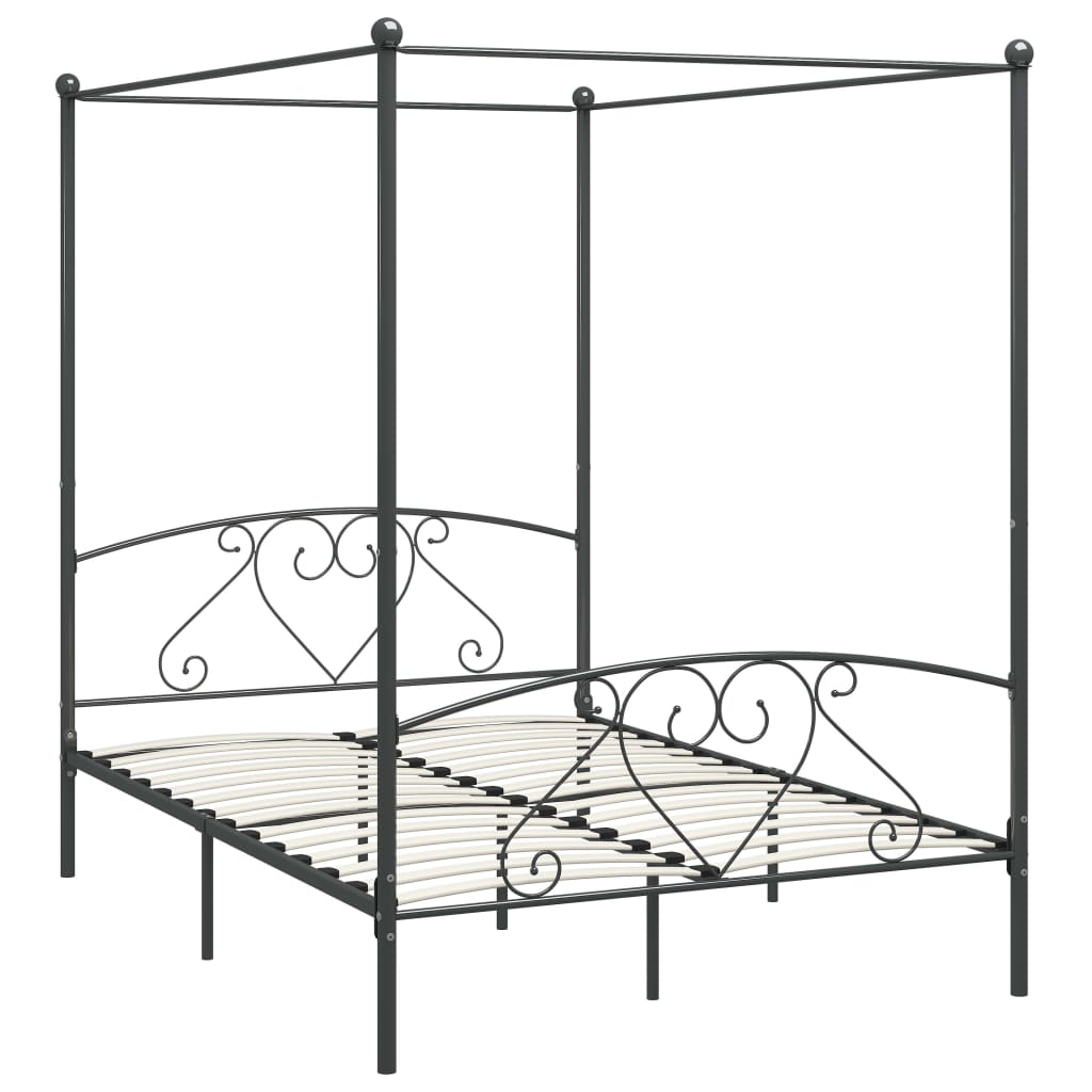 Giroletto Baldacchino senza Materasso Grigio 160x200 cm Metallo | homemem39