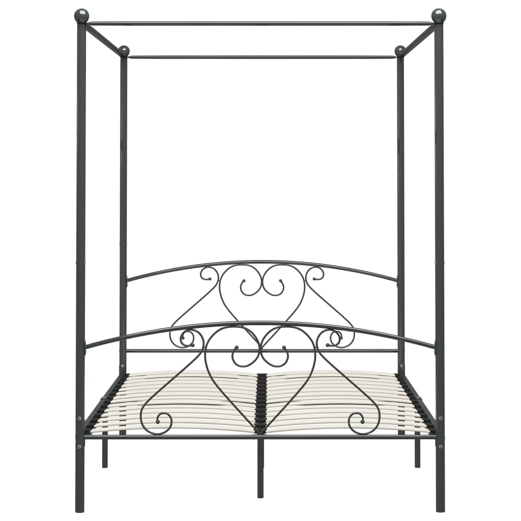 Giroletto Baldacchino senza Materasso Grigio 160x200 cm Metallo | homemem39