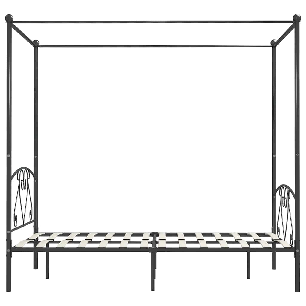 Giroletto Baldacchino senza Materasso Grigio 160x200 cm Metallo