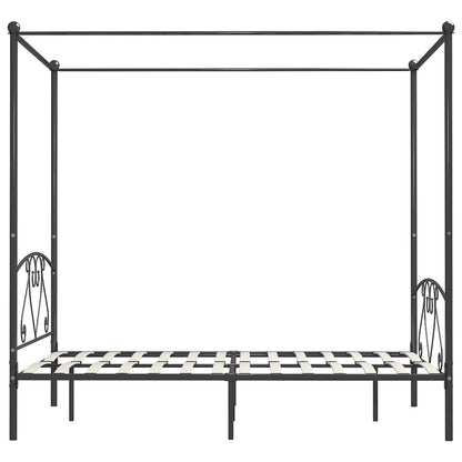 Giroletto Baldacchino senza Materasso Grigio 160x200 cm Metallo