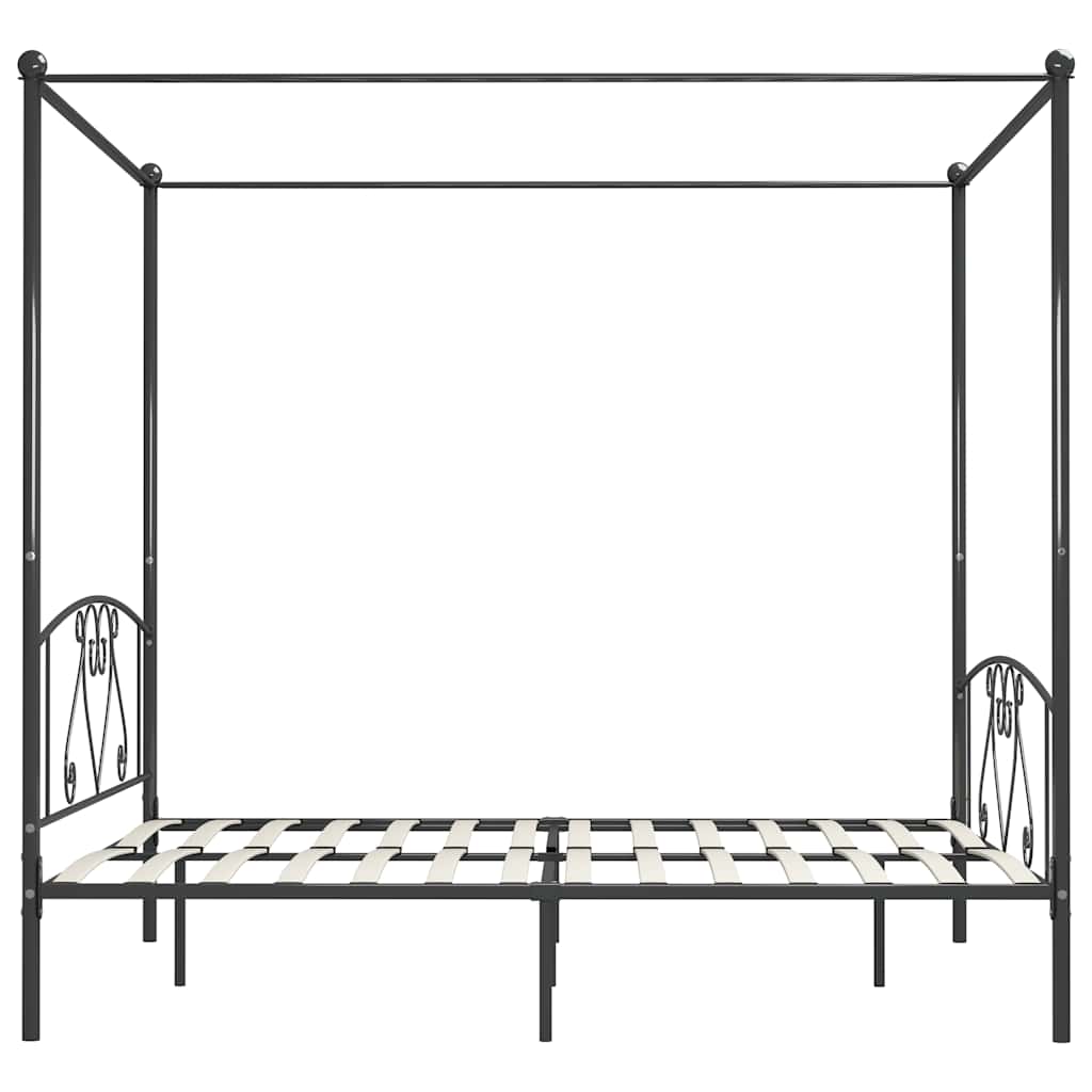 Giroletto Baldacchino senza Materasso Grigio 180x200 cm Metallo