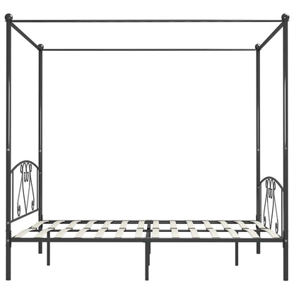 Giroletto Baldacchino senza Materasso Grigio 180x200 cm Metallo