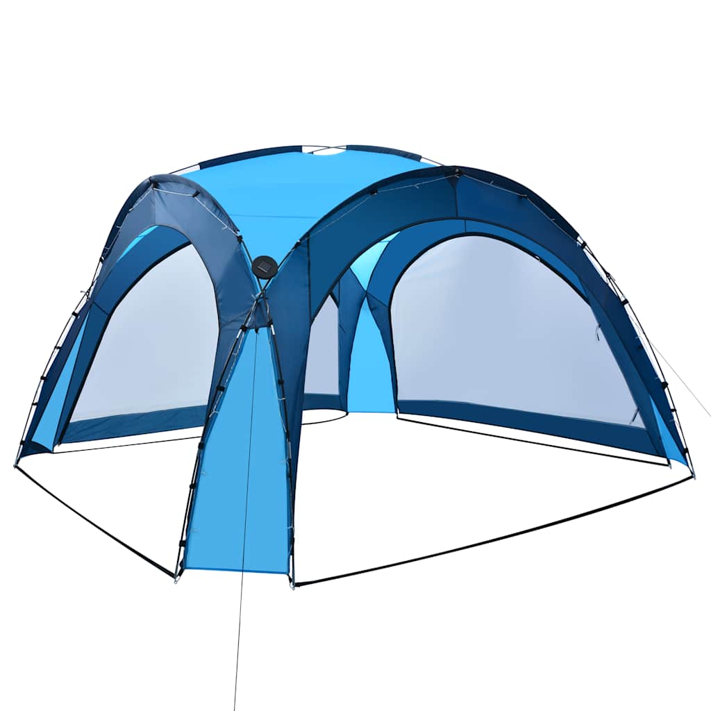 Tenda per Feste con LED e 4 Pareti 3,6x3,6x2,3 m Blu - homemem39