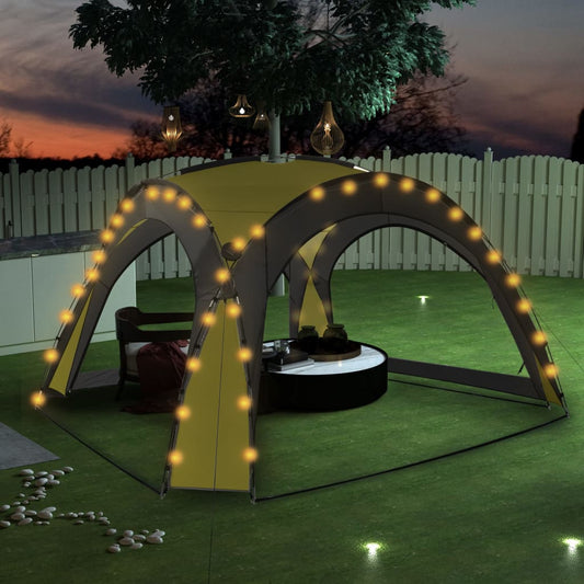Tenda per Feste con LED e 4 Pareti 3,6x3,6x2,3 m Verde - homemem39