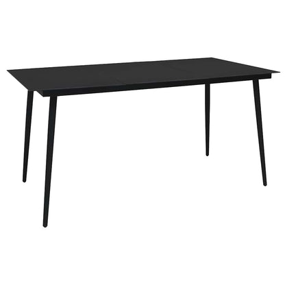 Set da Pranzo da Esterni 7 pz in Corda di Cotone e Acciaio Nero | homemem39