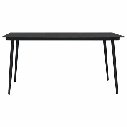 Set da Pranzo da Esterni 7 pz in Corda di Cotone e Acciaio Nero