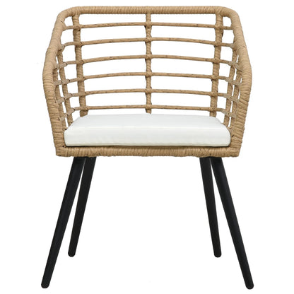 Sedie da Giardino 2 pz con Cuscini in Polyrattan Rovere