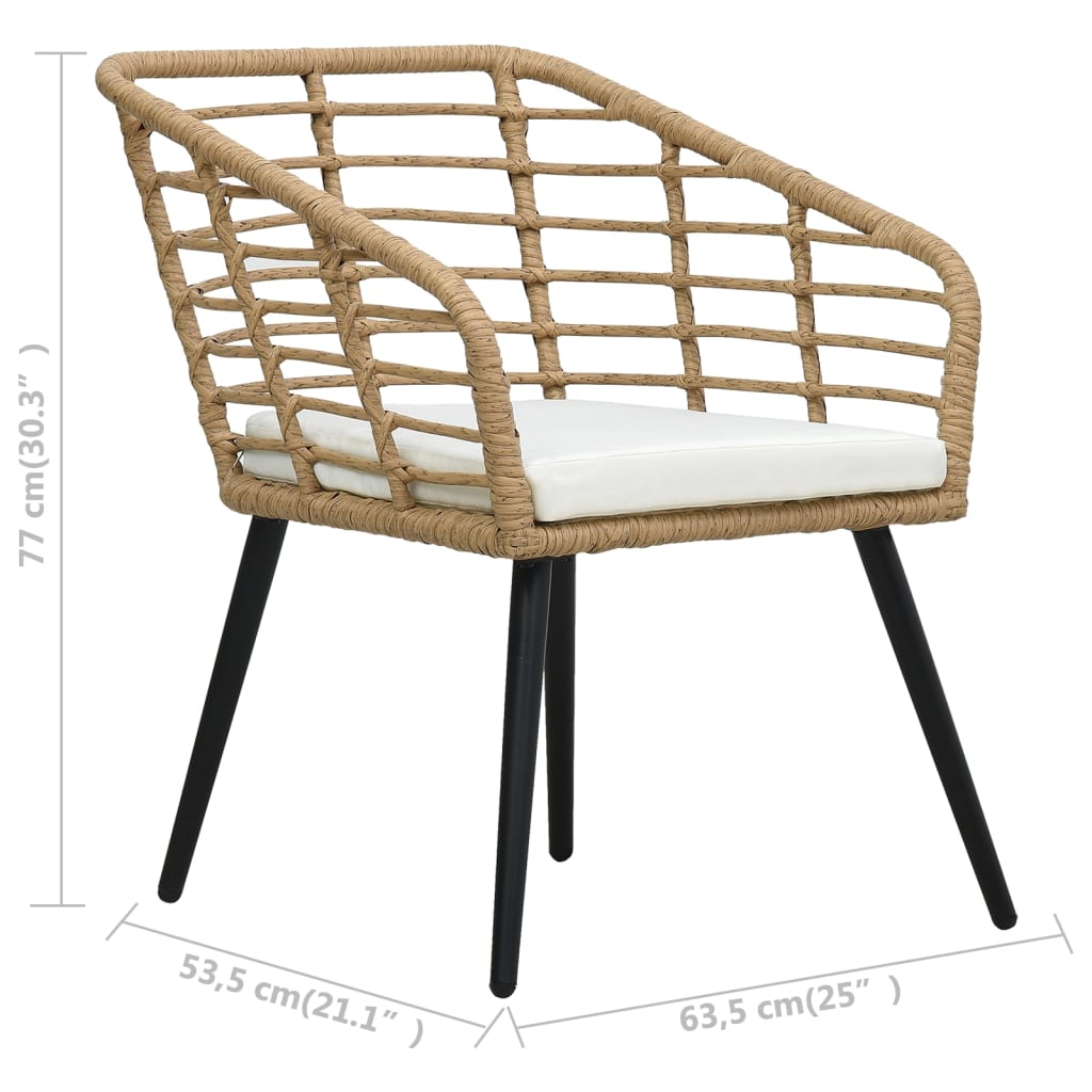 Sedie da Giardino 2 pz con Cuscini in Polyrattan Rovere | homemem39