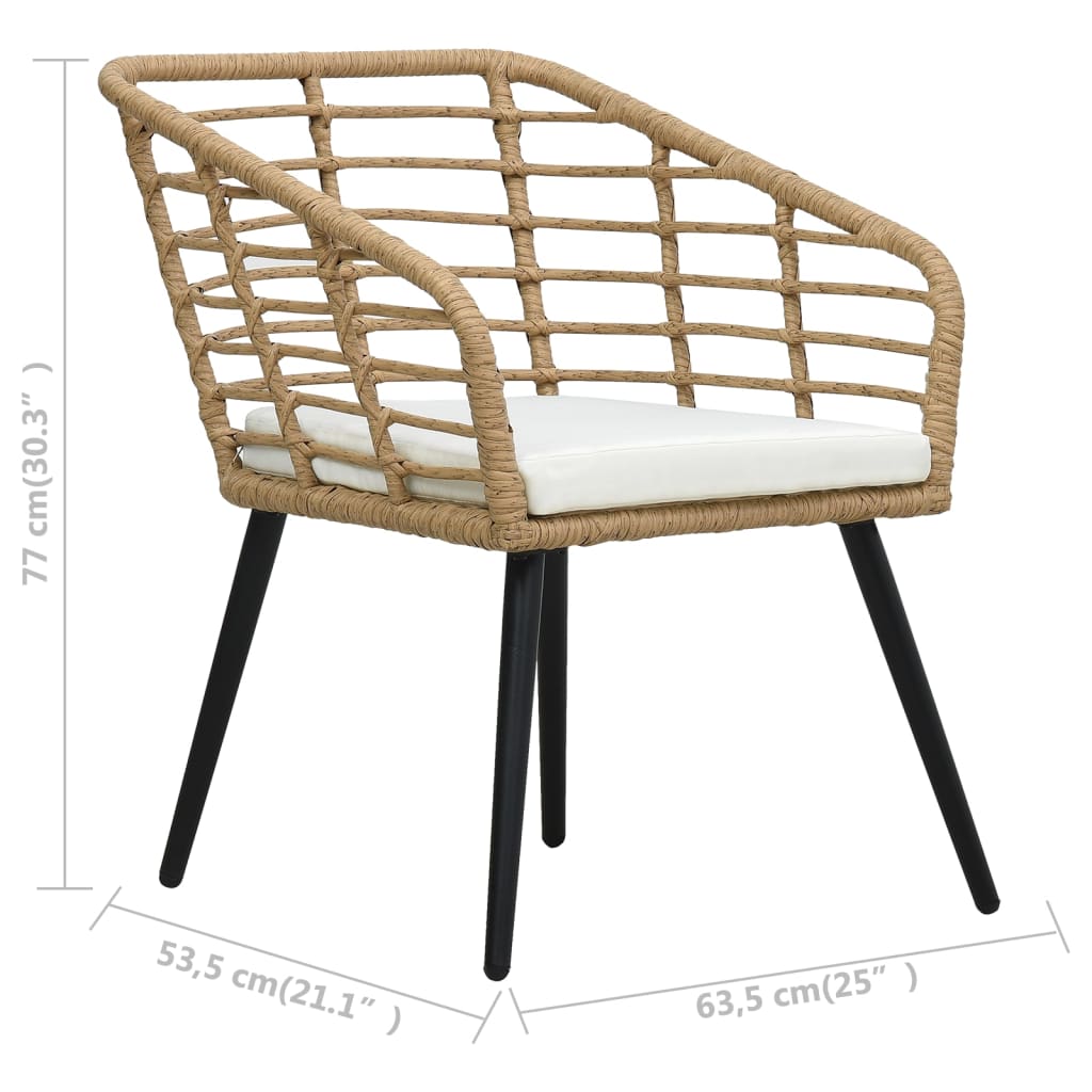 Set da Bistrot 3 pz in Polyrattan Rovere | homemem39