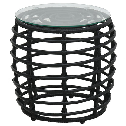 Set da Bistrot 3 pz in Polyrattan Nero | homemem39