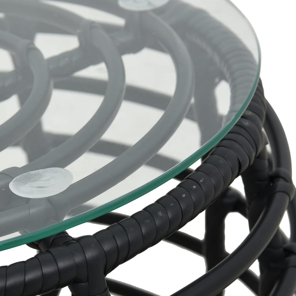 Set da Bistrot 3 pz in Polyrattan Nero | homemem39