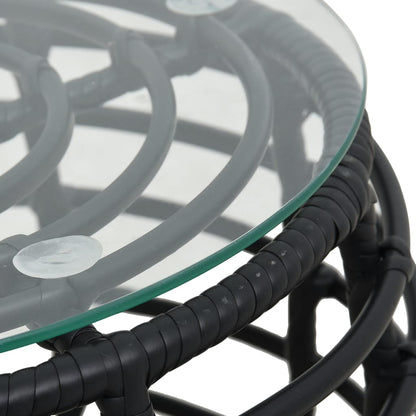 Set da Bistrot 3 pz in Polyrattan Nero | homemem39