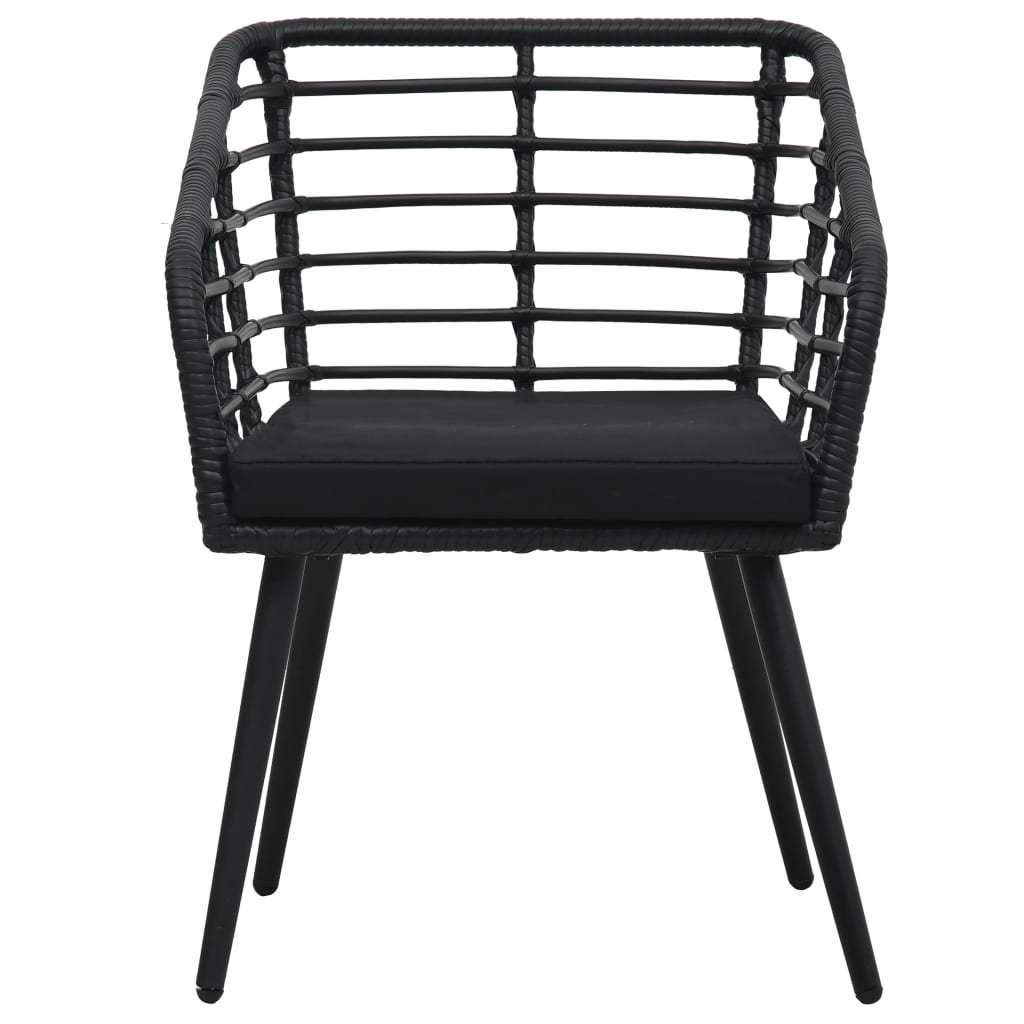 Set da Bistrot 3 pz in Polyrattan Nero | homemem39