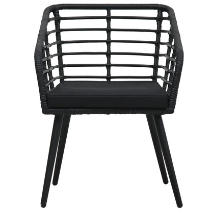 Set da Bistrot 3 pz in Polyrattan Nero | homemem39