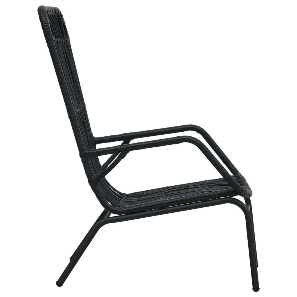 Sedia da Giardino in Polyrattan Nera | homemem39