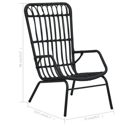 Sedia da Giardino in Polyrattan Nera | homemem39