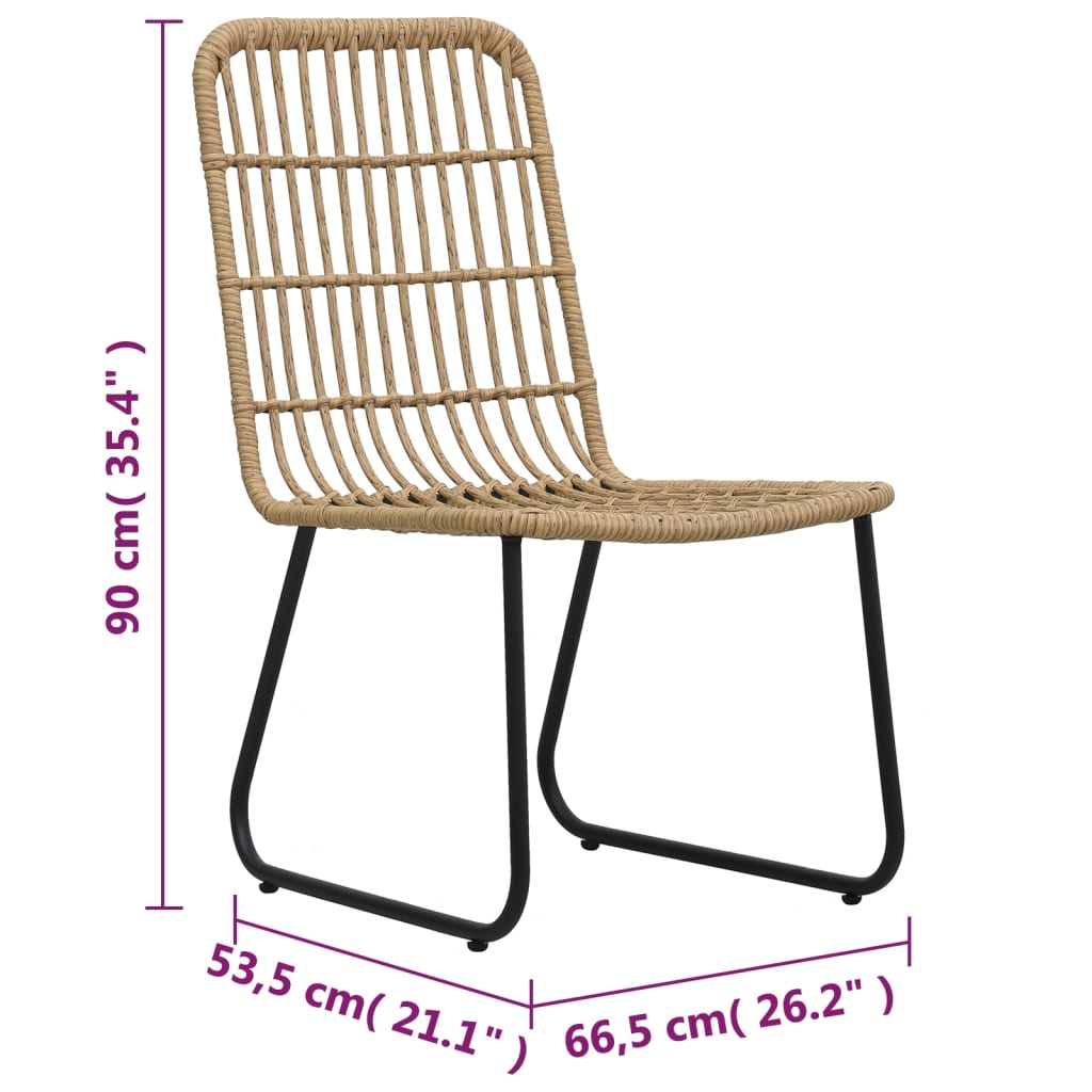 Sedie da Giardino 2 pz in Polyrattan Rovere