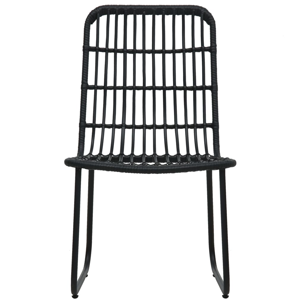 Sedie da Giardino 2 pz in Polyrattan Nere