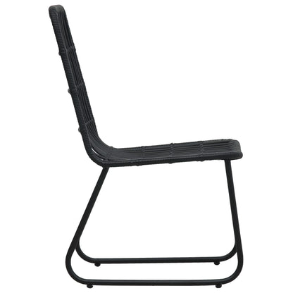 Sedie da Giardino 2 pz in Polyrattan Nere