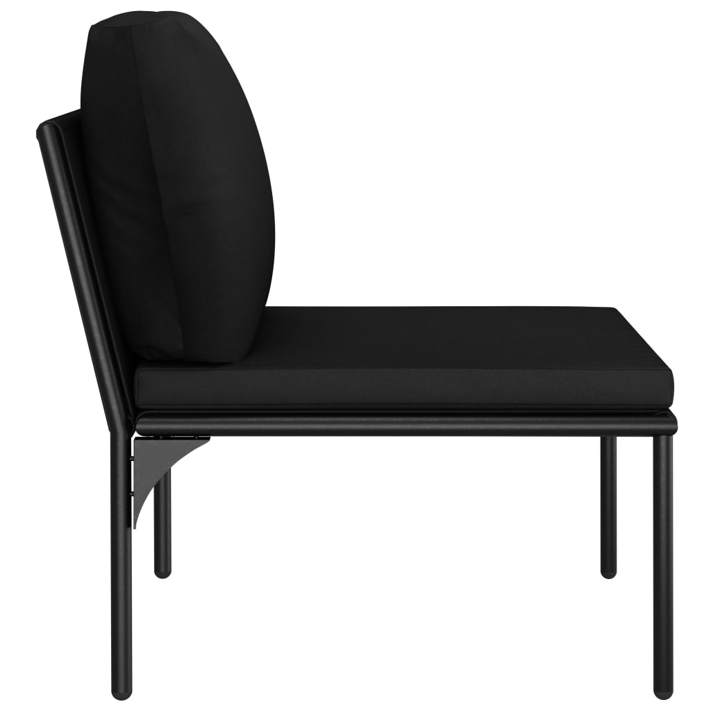 Set Divani da Giardino 5 pz con Cuscini Neri in PVC | homemem39
