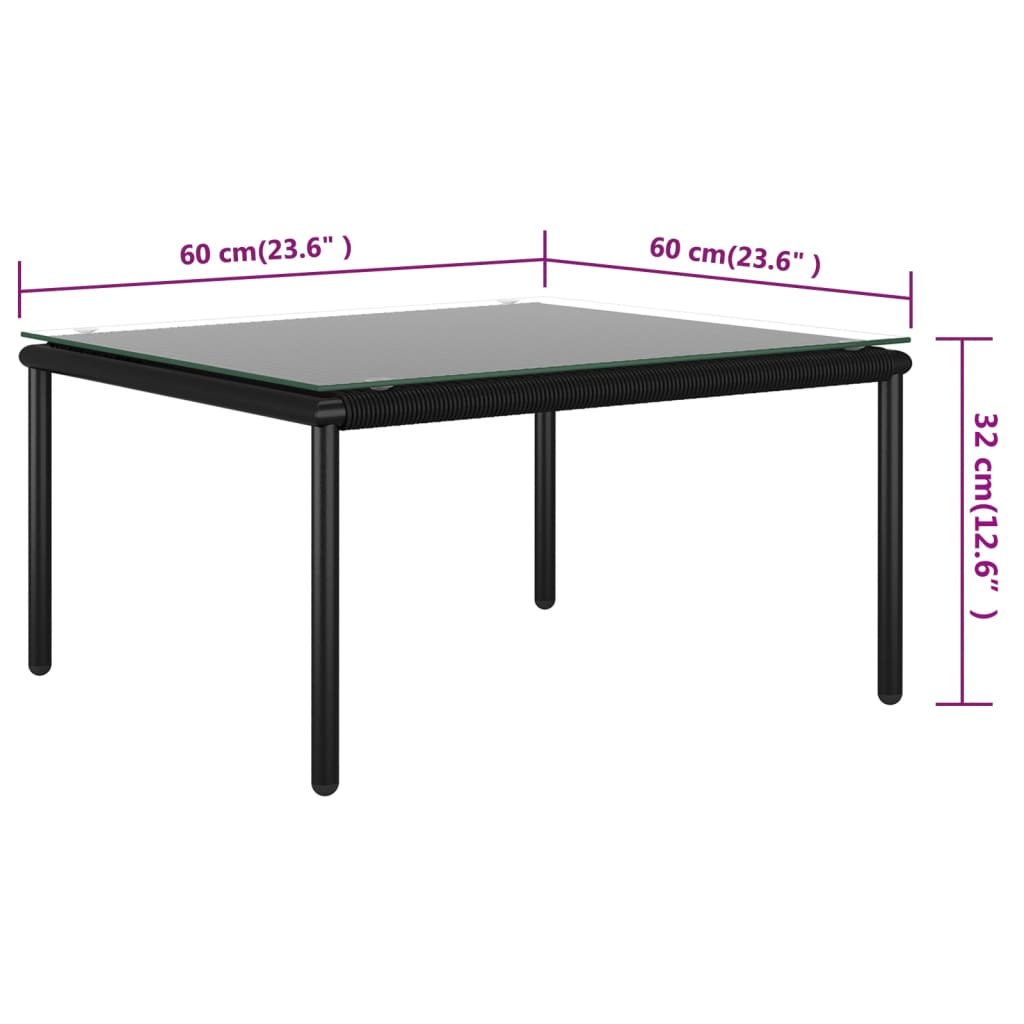Set Divani da Giardino 5 pz con Cuscini Neri in PVC | homemem39